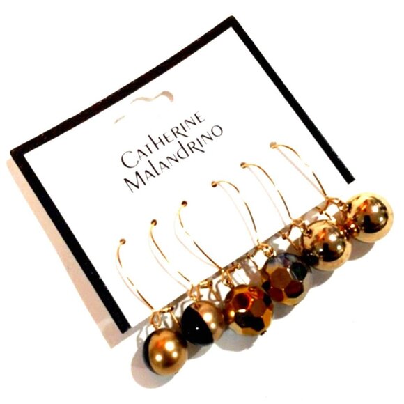 Catherine Malandrino Colorful Dangle Earrings - Set of 3 Women, Gold-Tone Hooks - Picture 1 of 8